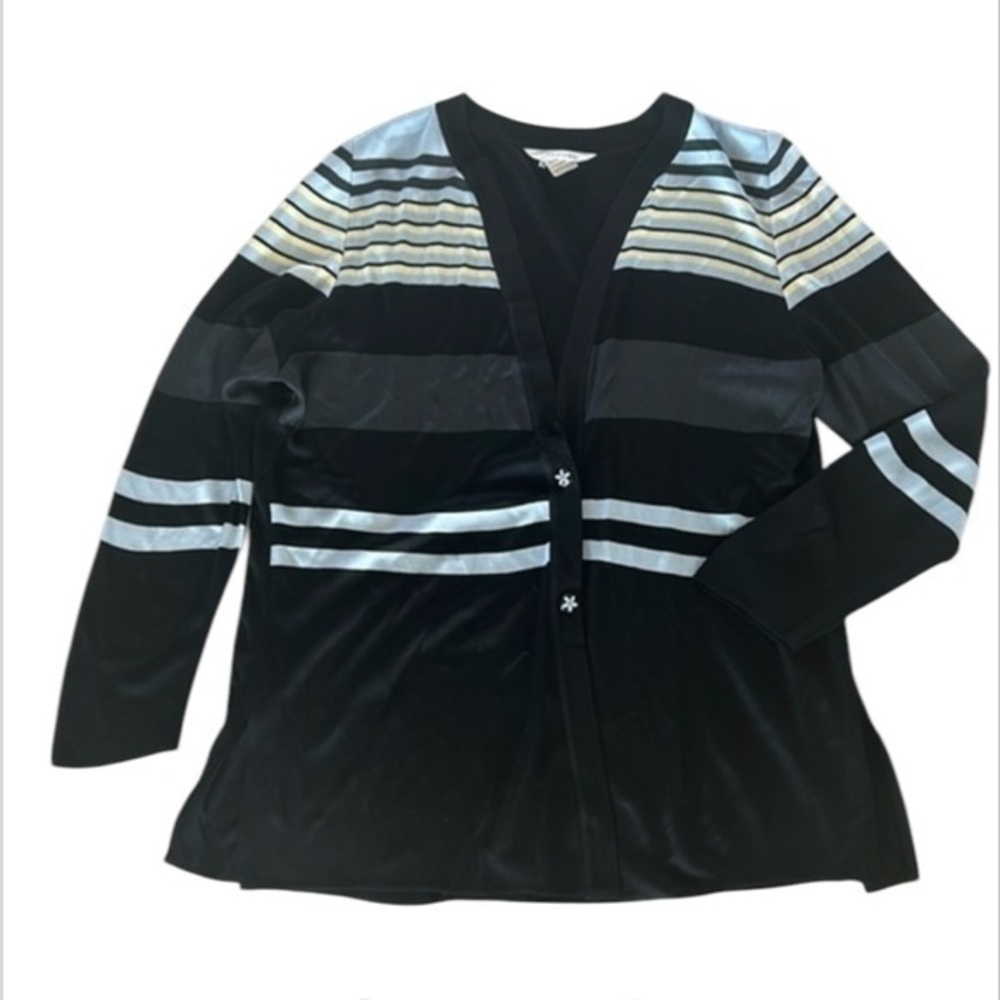 Exclusively Misook size large button front cardigan sweater jacket